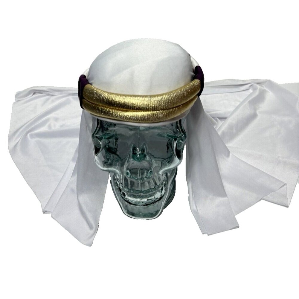 Arab Egyptian Desert Prince Headwear Costume White Wraparound Cover, GUC As Is